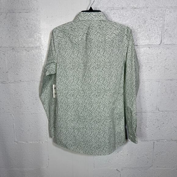 Bar III Men's Slim-Fit Contrast Vine Dress Shirt, White Green small $70 - Picture 7 of 8